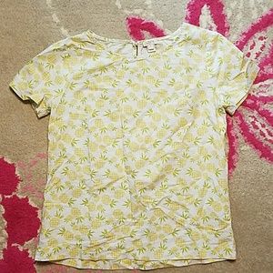 J Crew Factory Pineapple Linen Blend Blouse